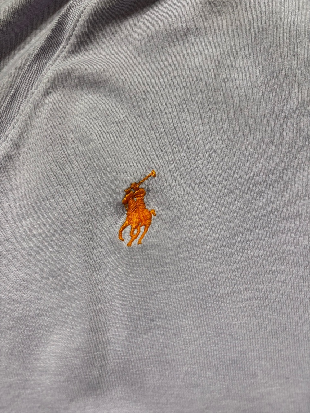 Ralph Lauren Sport Purple V-Neck Tee Orange Pony 100% Pima Cotton T-Shirt Top - Picture 5 of 7